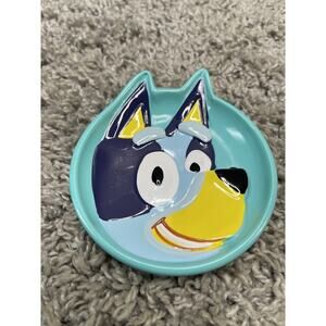 Bluey Soap Dish Face Small Resin Trinket Tray Home Bathroom Decor Blue New